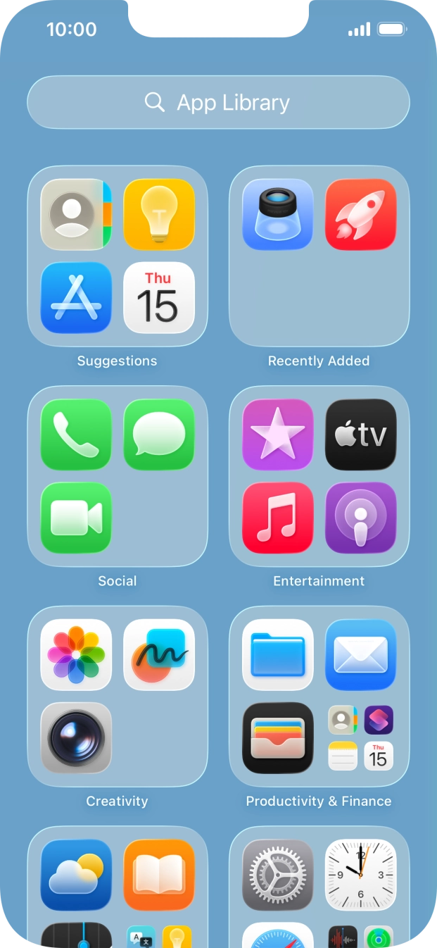 Press the required app. Press the required app.