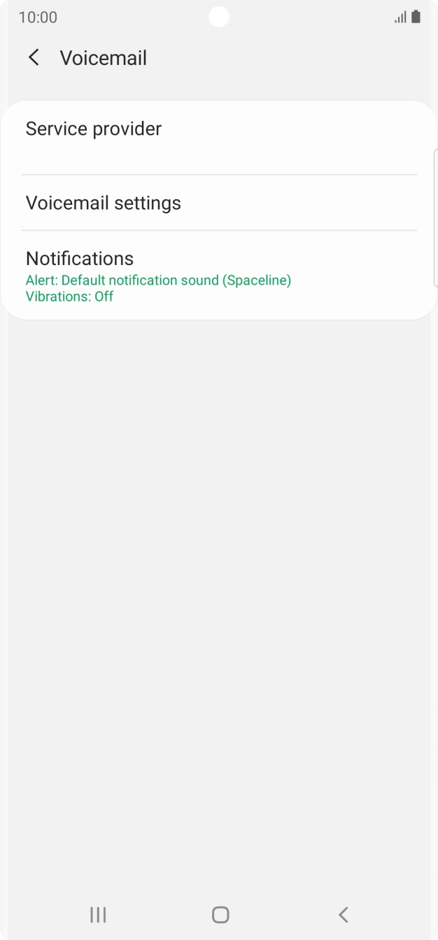 Press Voicemail settings. Press Voicemail settings.