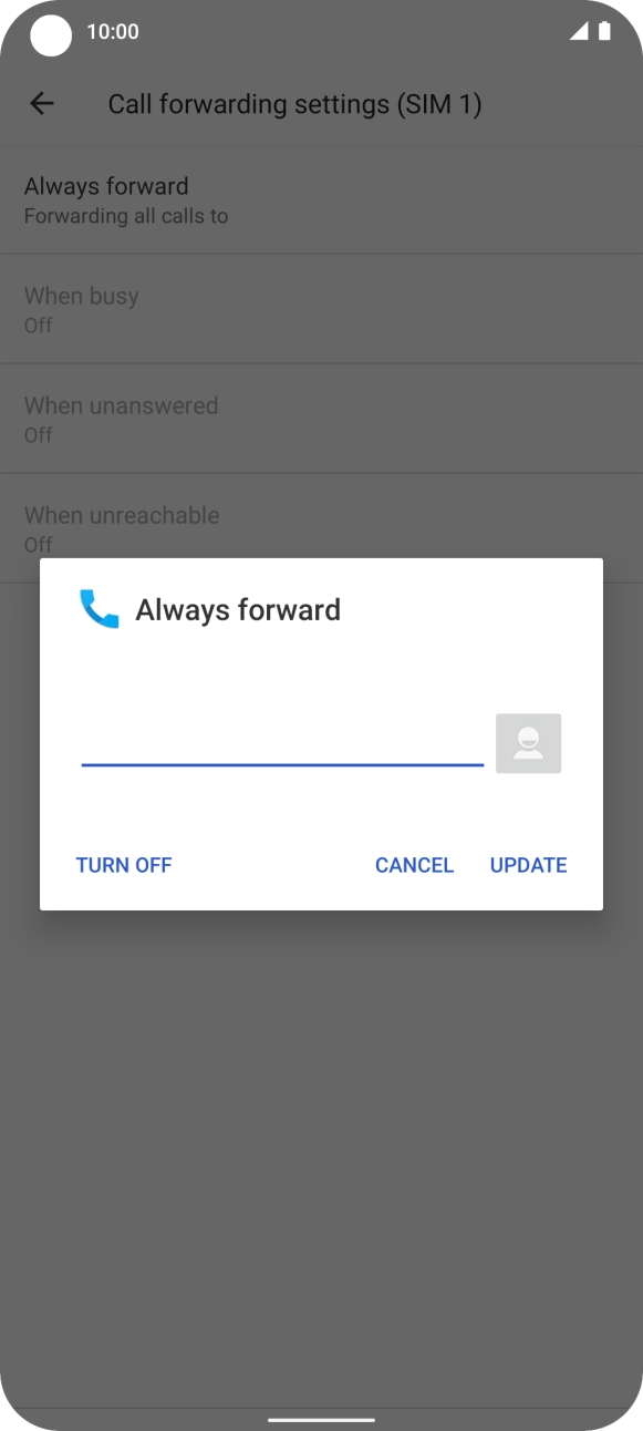 Press TURN OFF. Press TURN OFF.