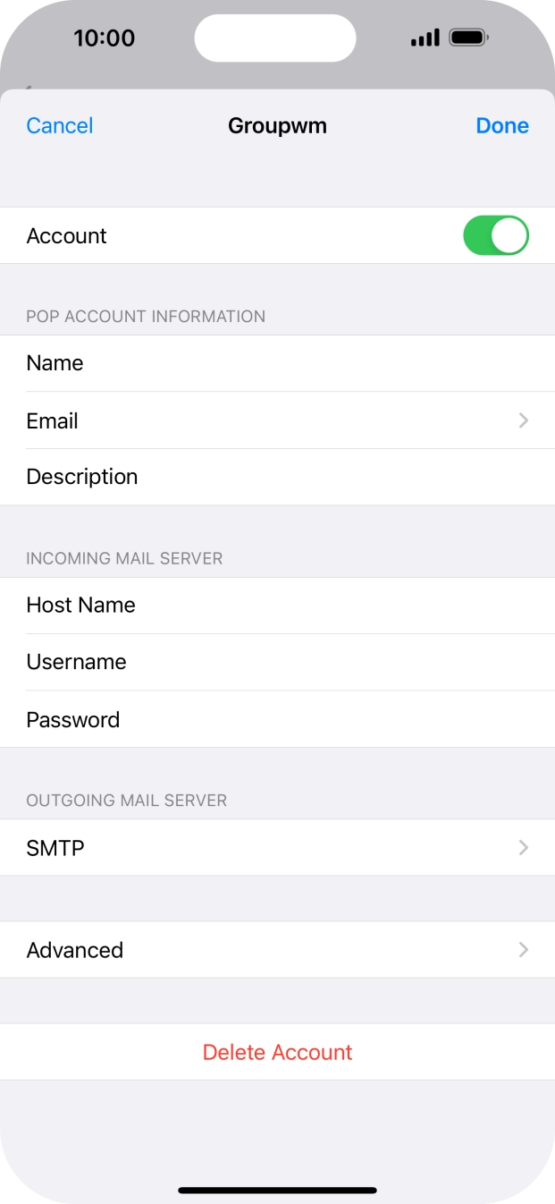 Press SMTP.