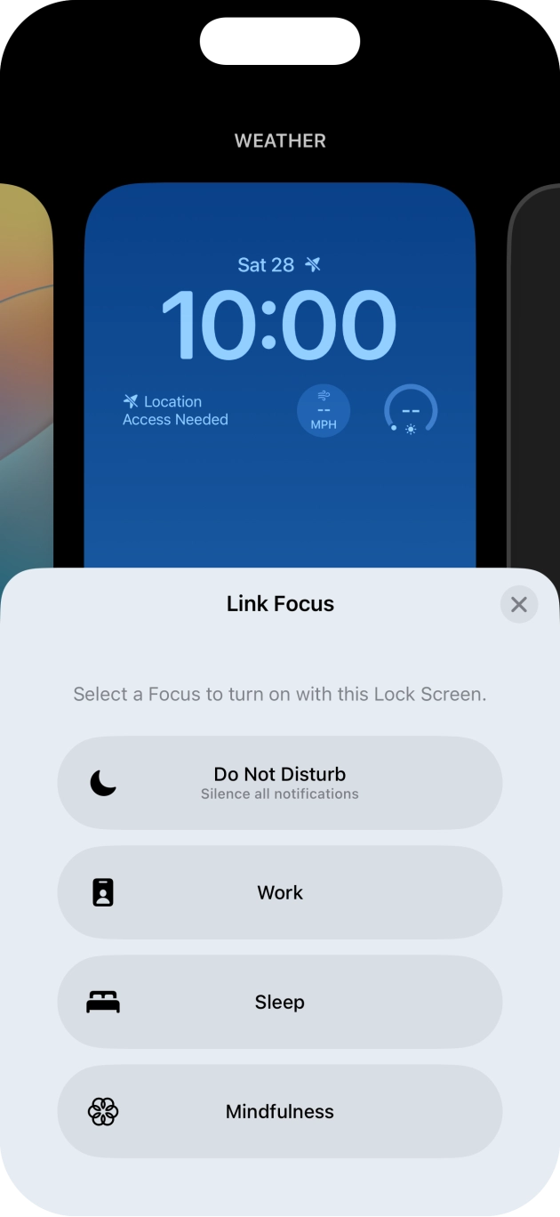 Press the required focus mode. Press the required focus mode.