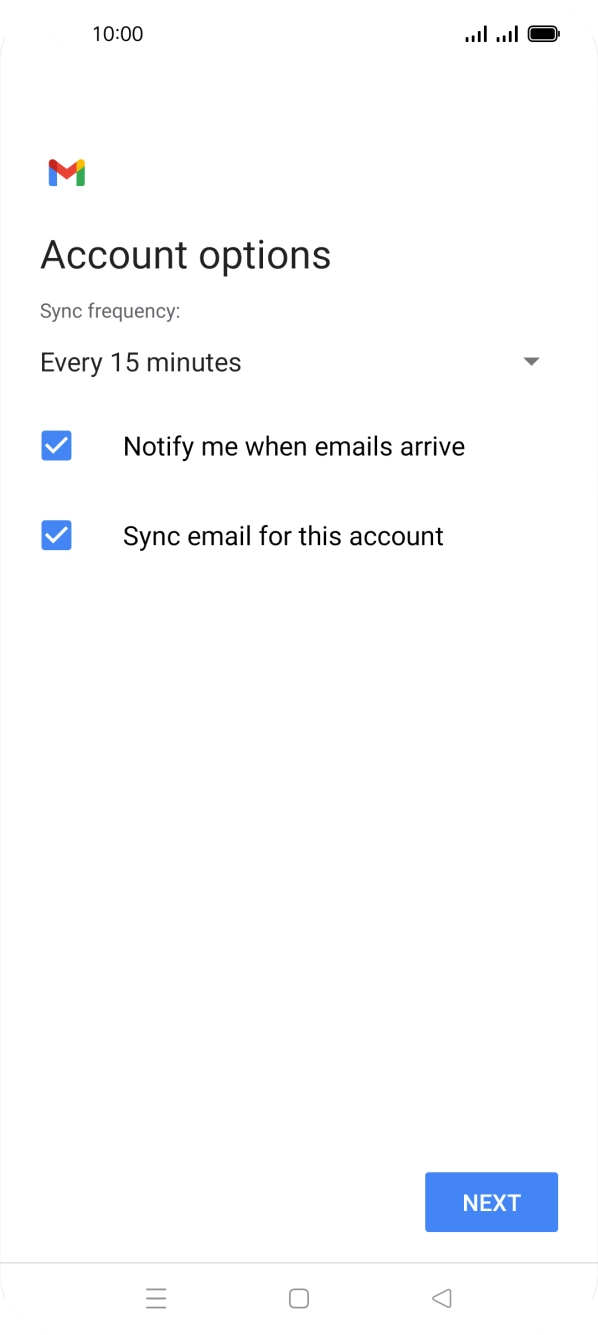 Press the drop down list below 'Sync frequency:'. Press the drop down list below 'Sync frequency:'.