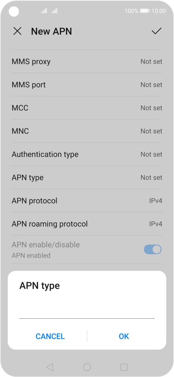 Key in default and press OK. Key in default and press OK.