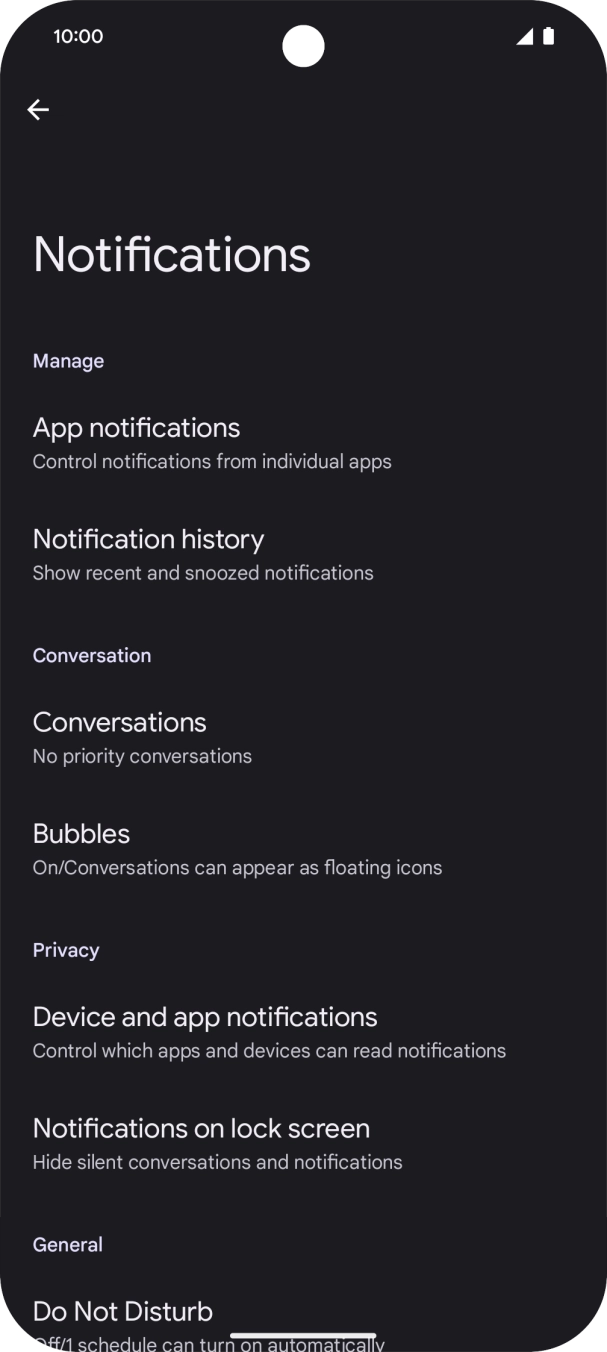 Press App notifications. Press App notifications.