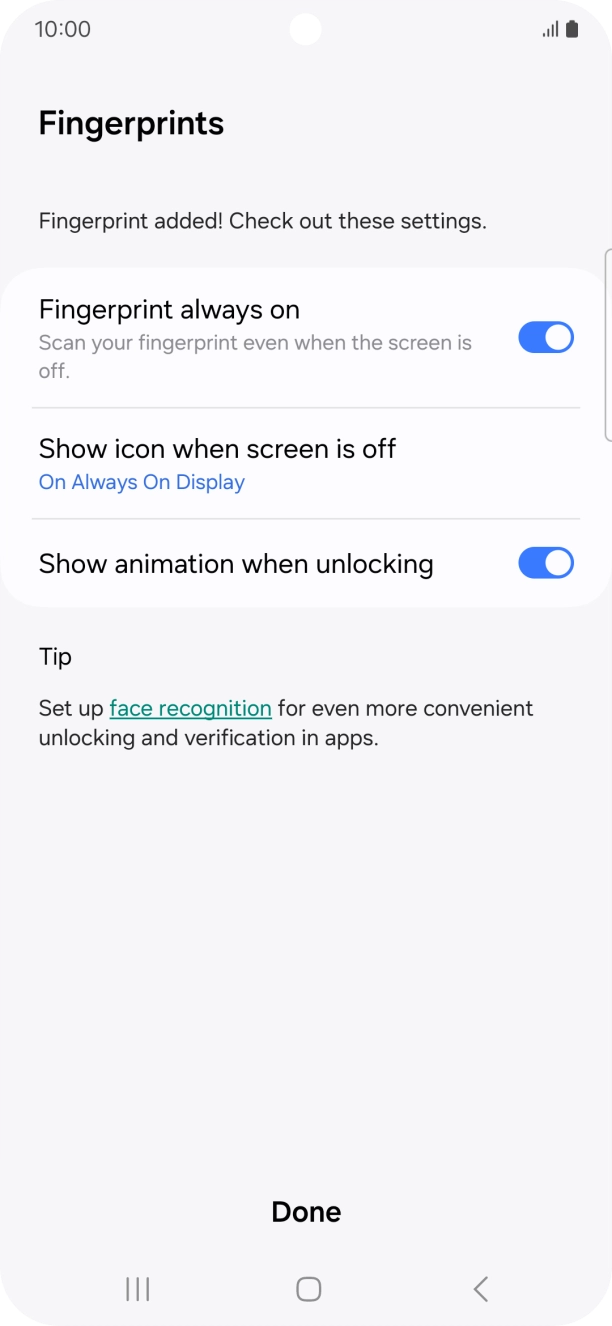 Press the required settings to turn them on or off. Press the required settings to turn them on or off.
