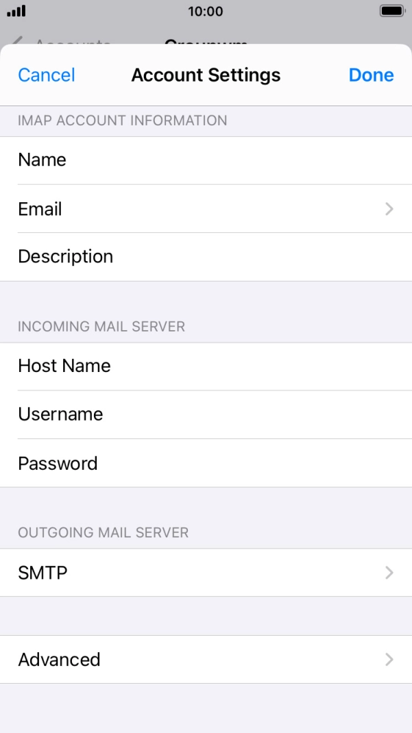 Press SMTP. Press SMTP.