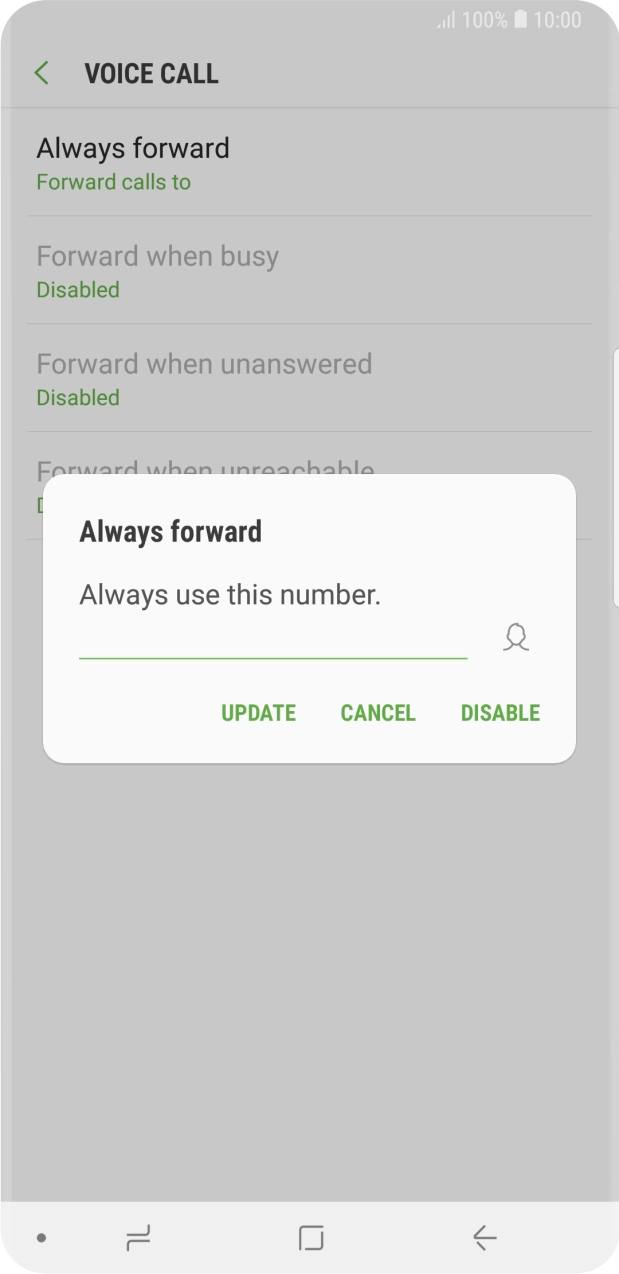 Press DISABLE.