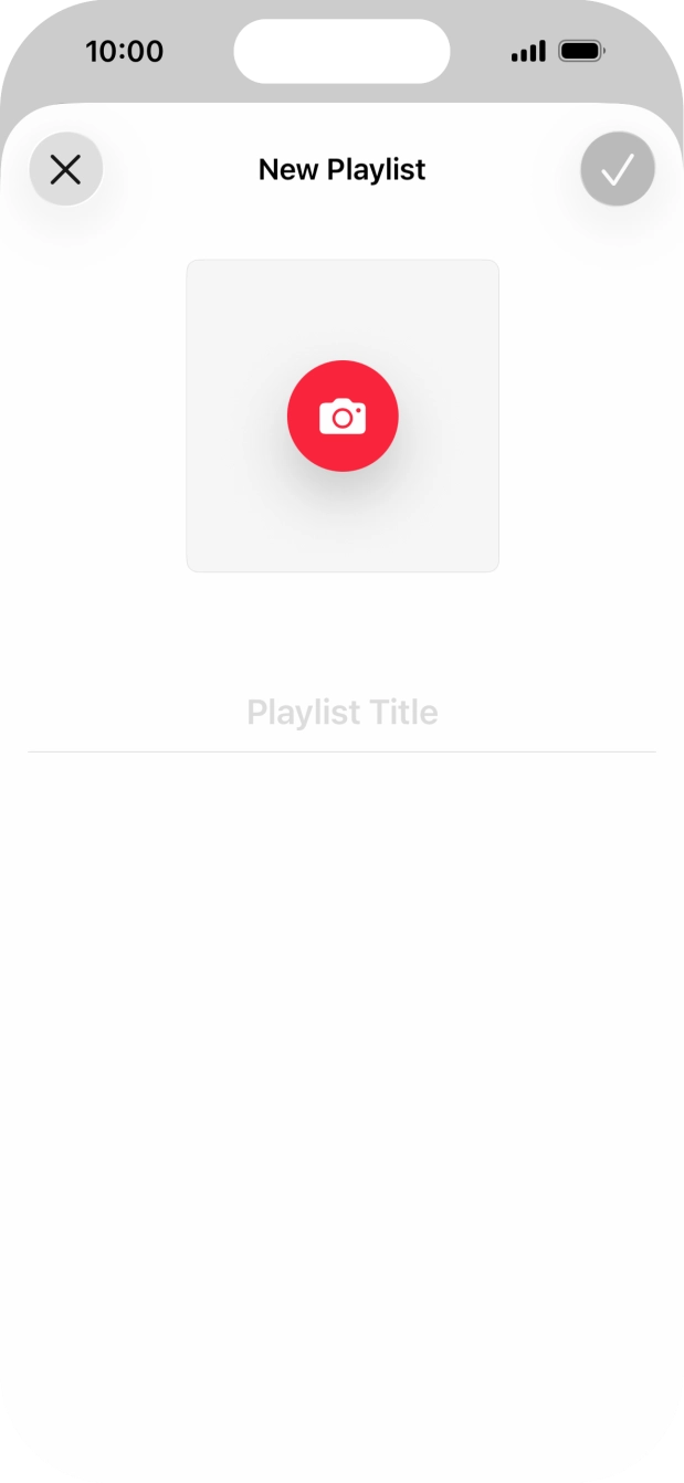 Press the text input field and key in a name for the playlist. Press the text input field and key in a name for the playlist.