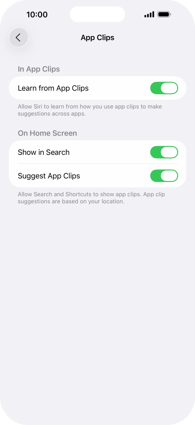 Press the indicators next to the required settings to turn them on or off. Press the indicators next to the required settings to turn them on or off.