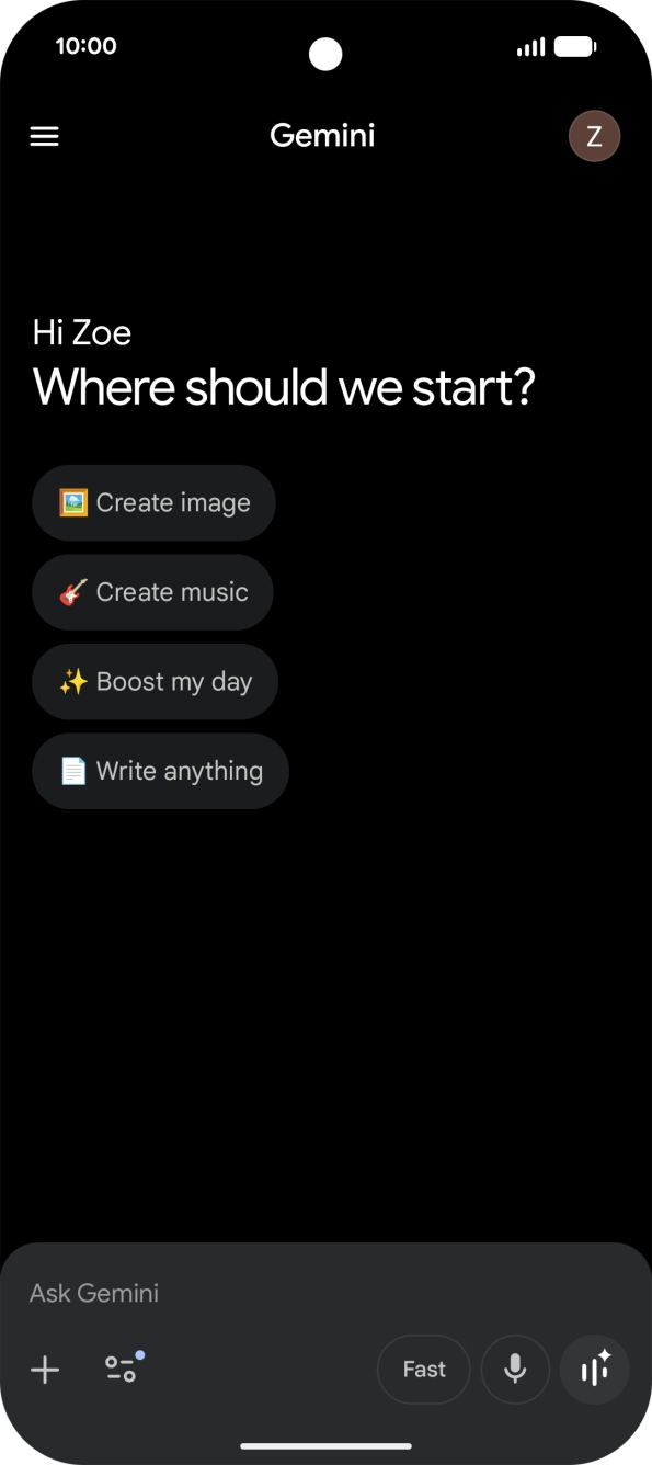 Press the profile icon.