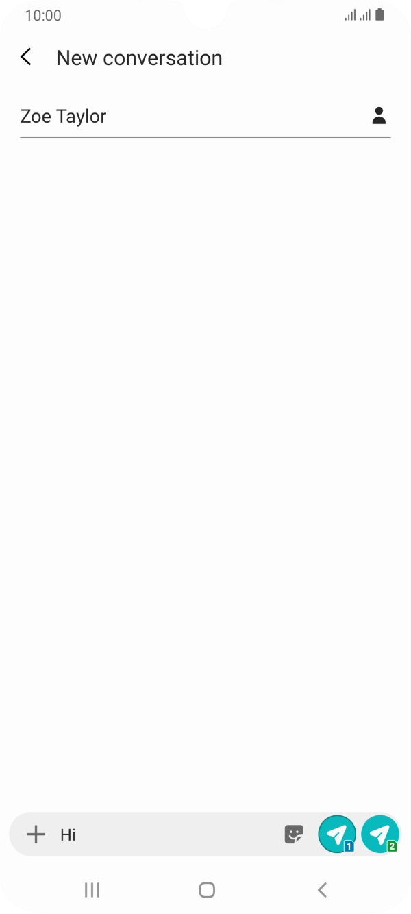 Press the send icon when you've finished your text message. Press the send icon when you've finished your text message.