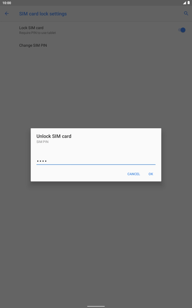 Key in your SIM PIN and press OK. The default SIM PIN is 0000.