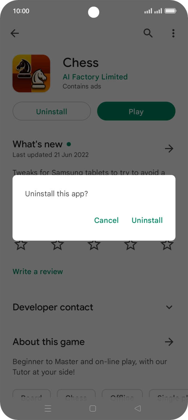 Press Uninstall.