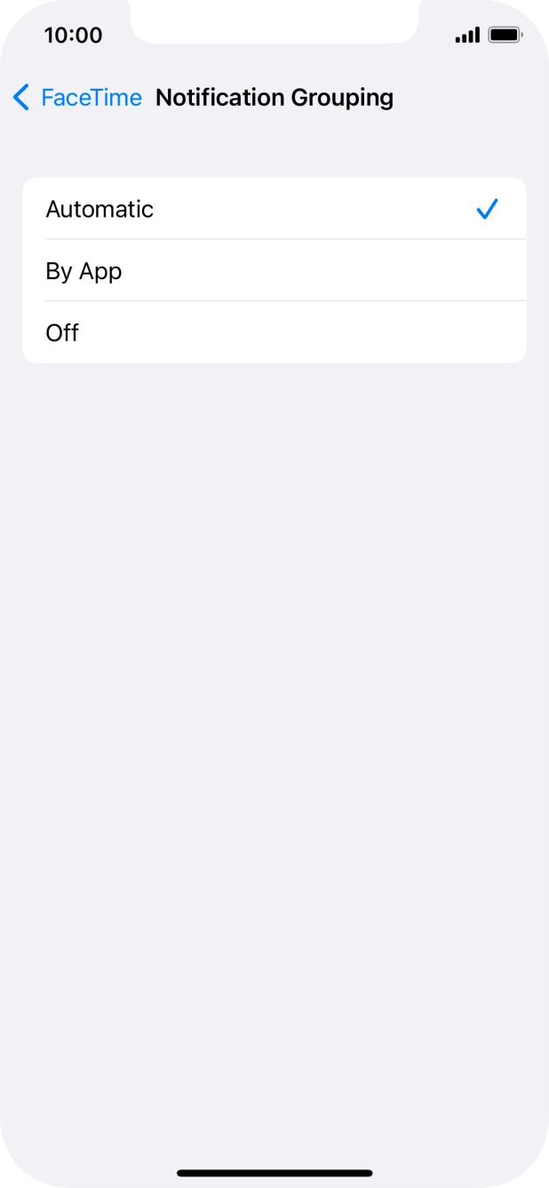 Press the required setting. Press the required setting.