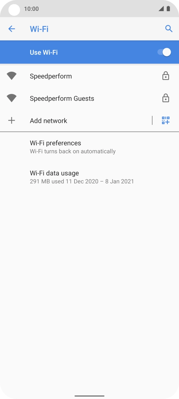 Press the required WiFi network.
