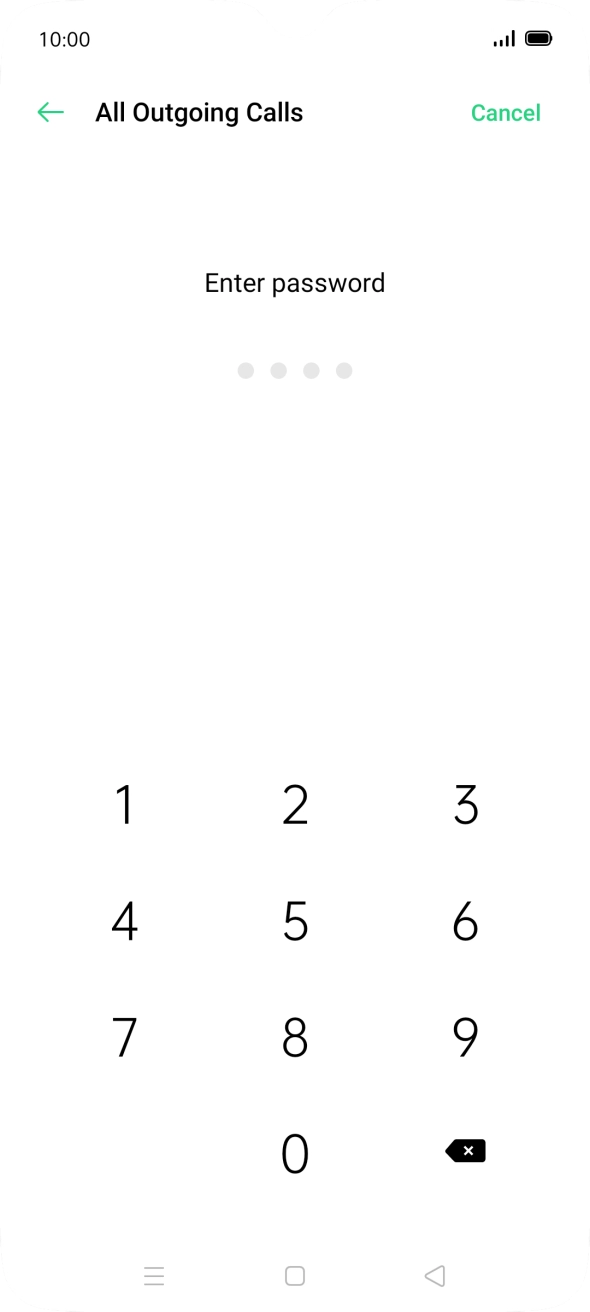 Key in your barring password.