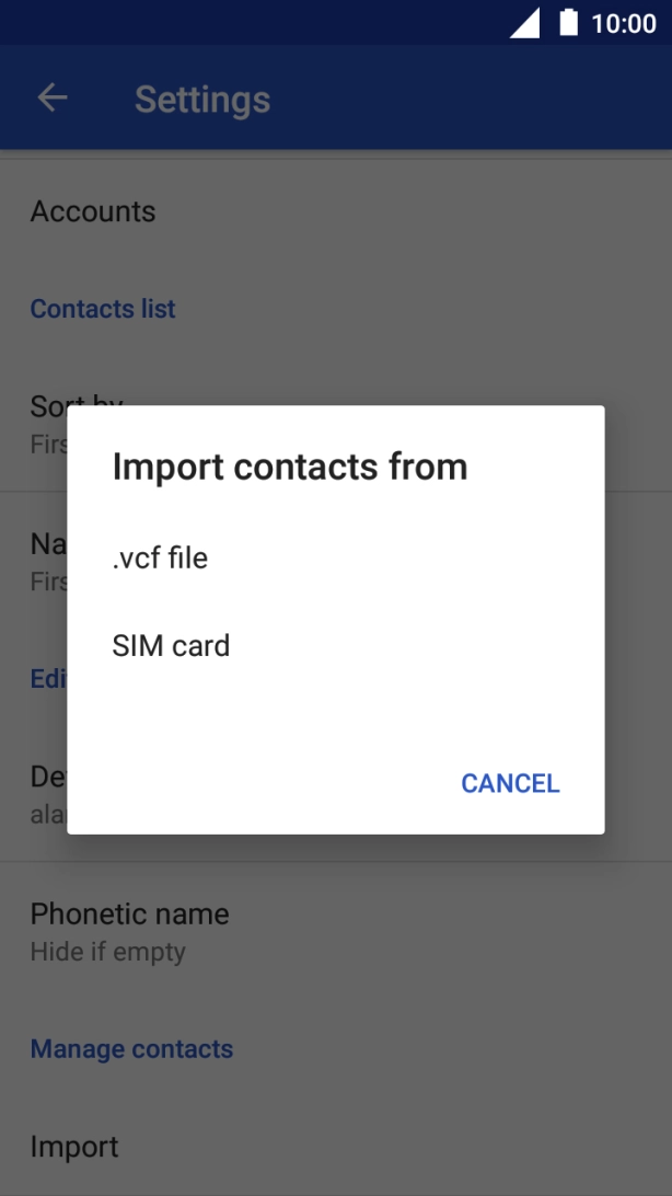 Press SIM card.