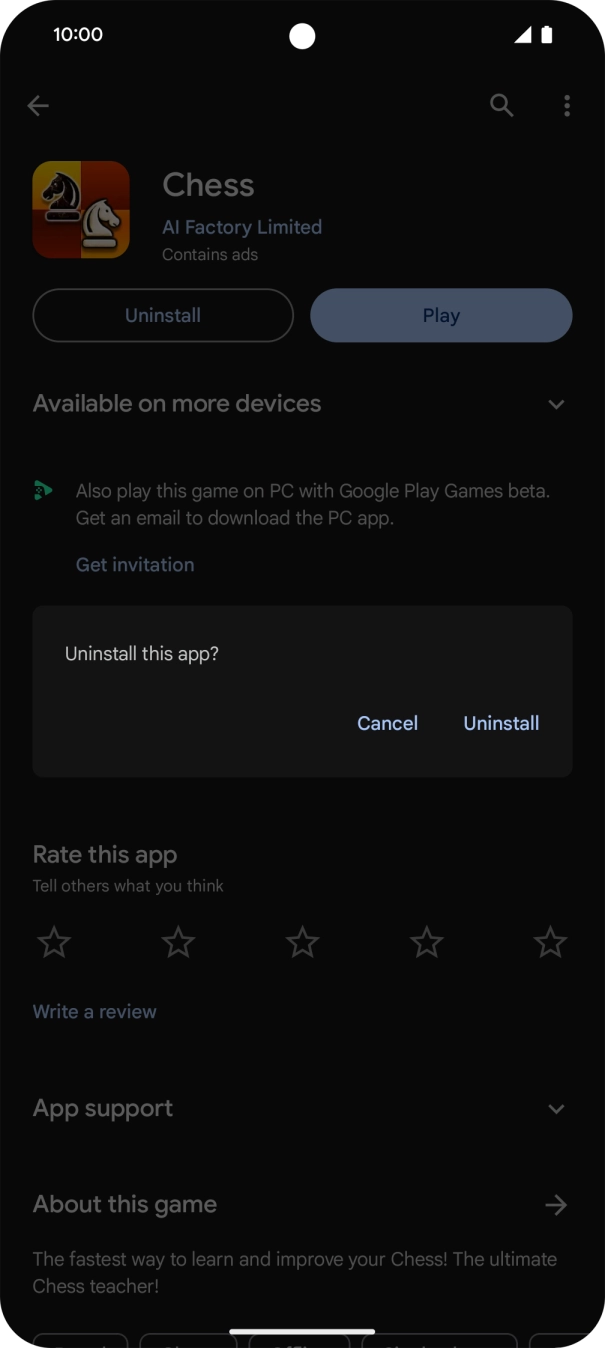 Press Uninstall.