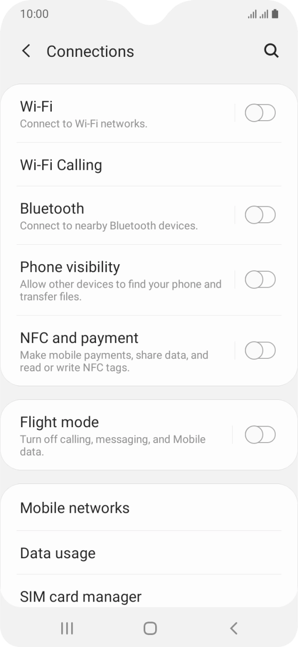 Press Data usage.