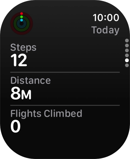 Slide your finger downwards to return to the overview with the coloured rings. Slide your finger downwards to return to the overview with the coloured rings.