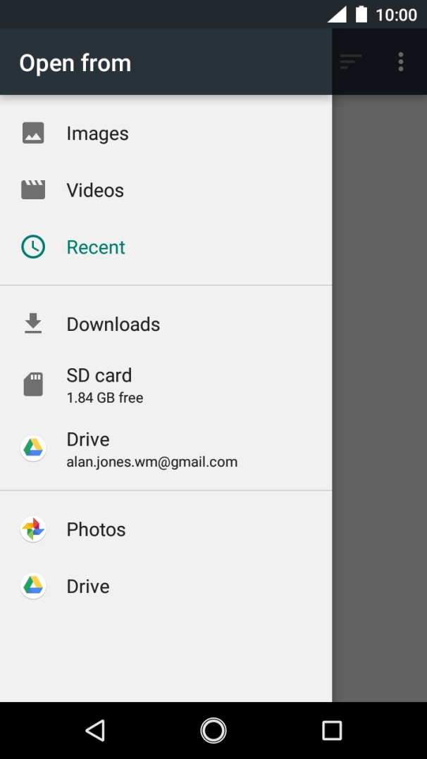 Press Images and go to the required folder.