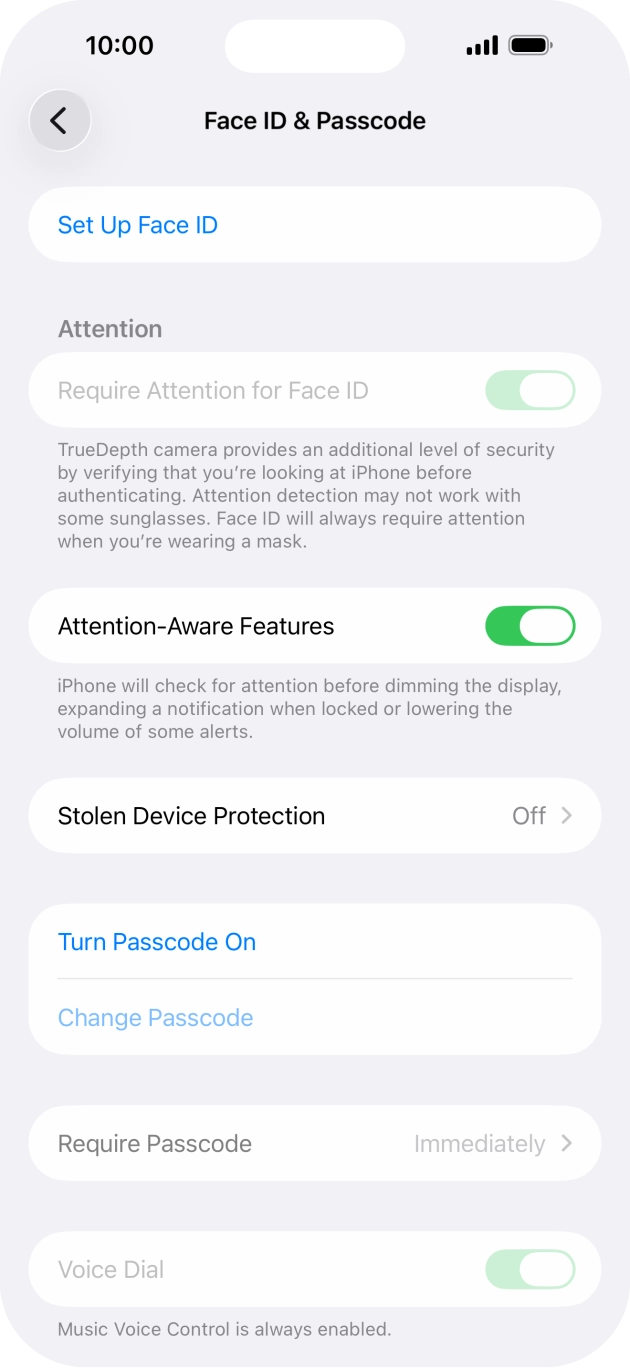 Press Turn Passcode On and key in a lock code of your own choice twice. Press Turn Passcode On and key in a lock code of your own choice twice.