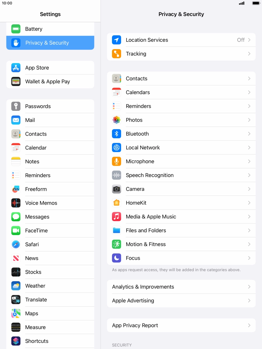 Press App Privacy Report.