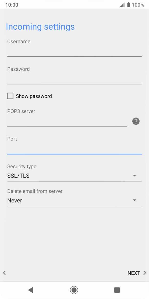 Press the drop down list below 'Security type'. Press the drop down list below 'Security type'.
