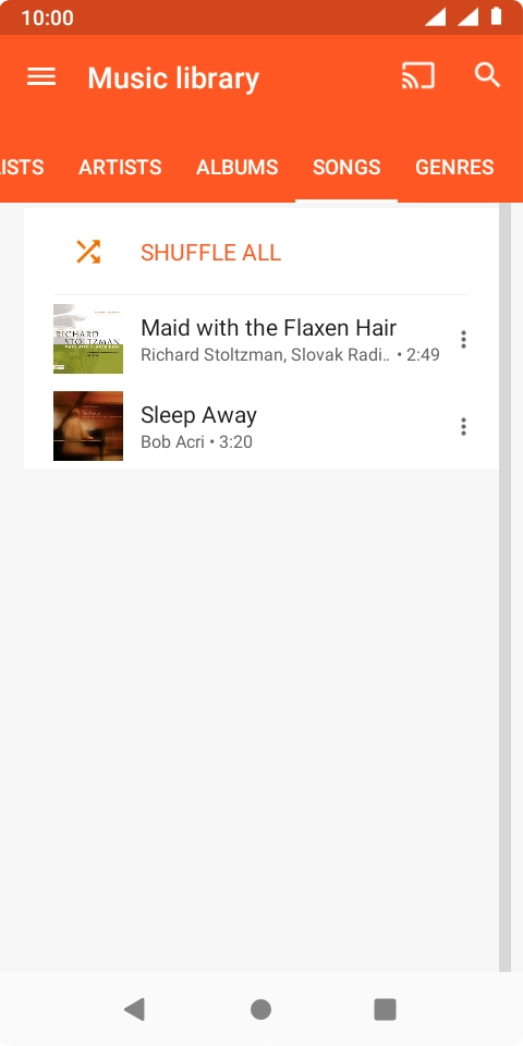 Press the required audio file. Press the required audio file.