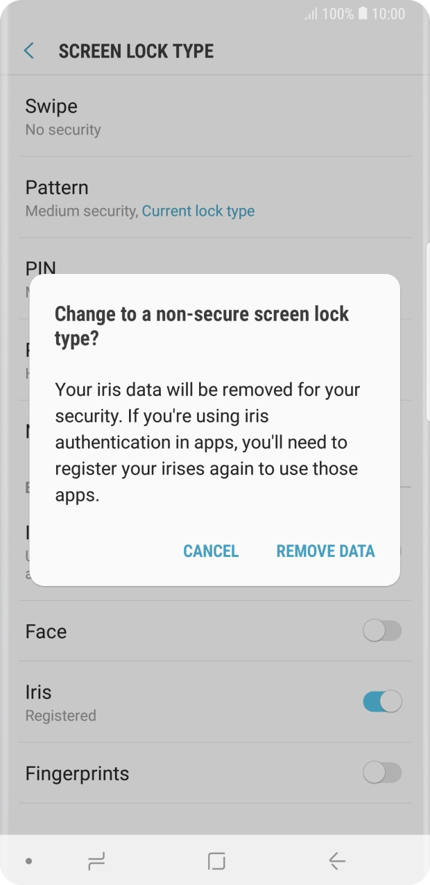 Press REMOVE DATA. Press REMOVE DATA.