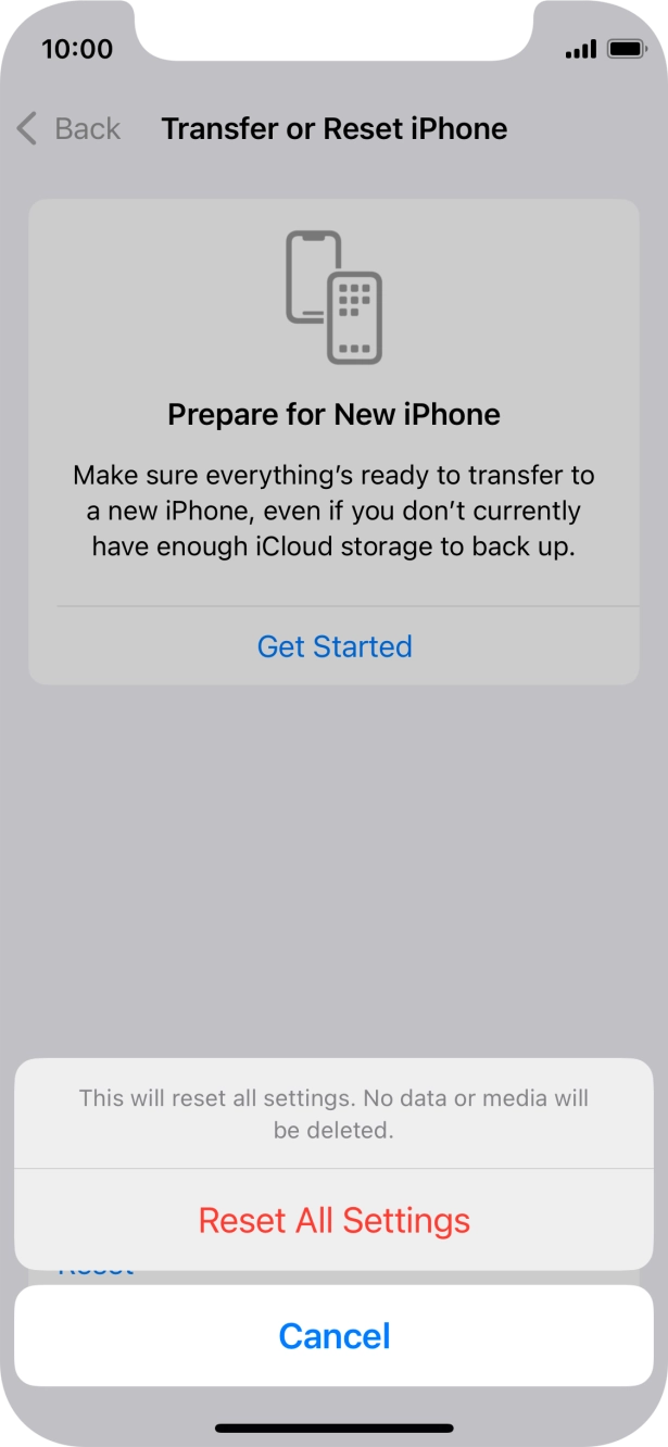 Press Reset All Settings.