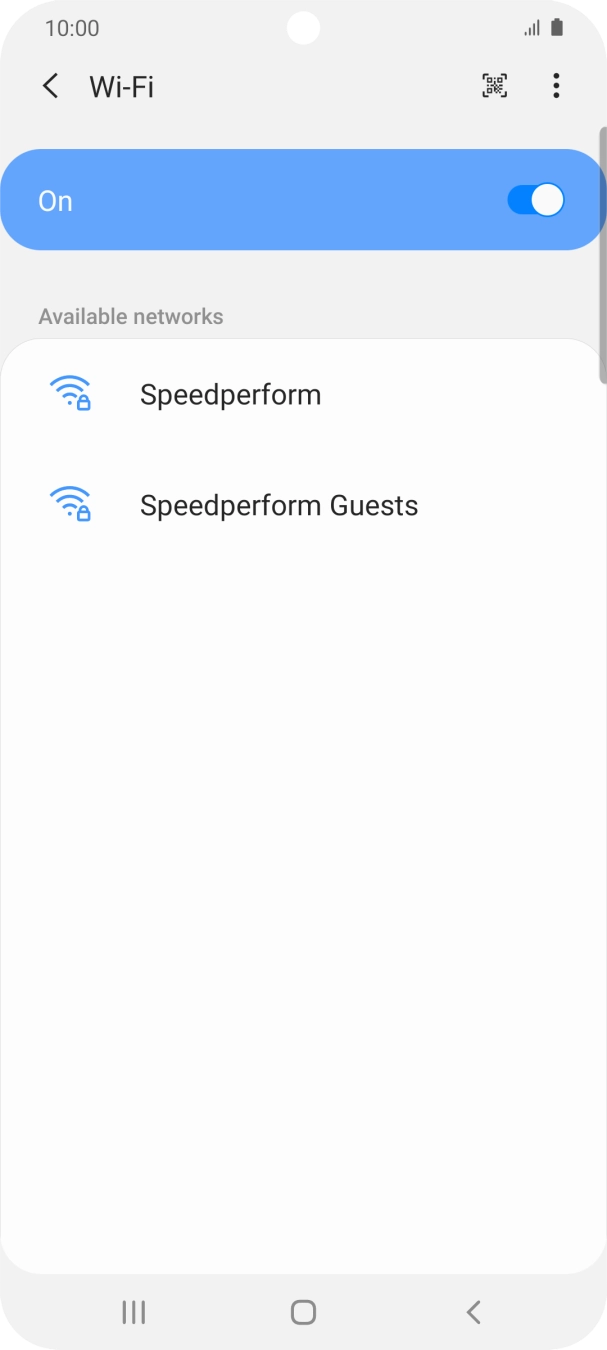 Press the required WiFi network.