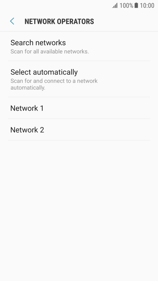 Press the required network. Press the required network.