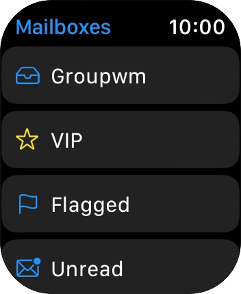 Press the required email account. Press the required email account.