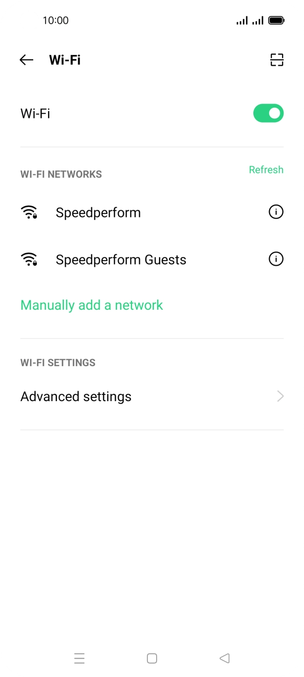 Press the required WiFi network.