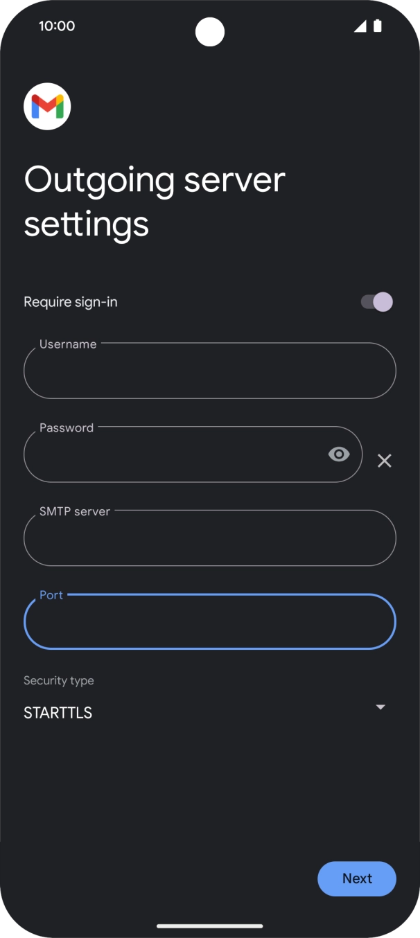 Press the drop down list below 'Security type'. Press the drop down list below 'Security type'.
