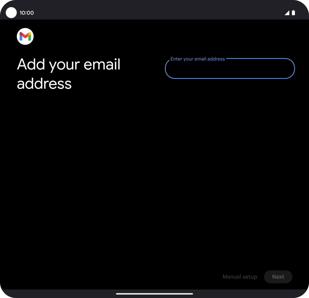 Press the field below 'Enter your email address' and key in your email address.
