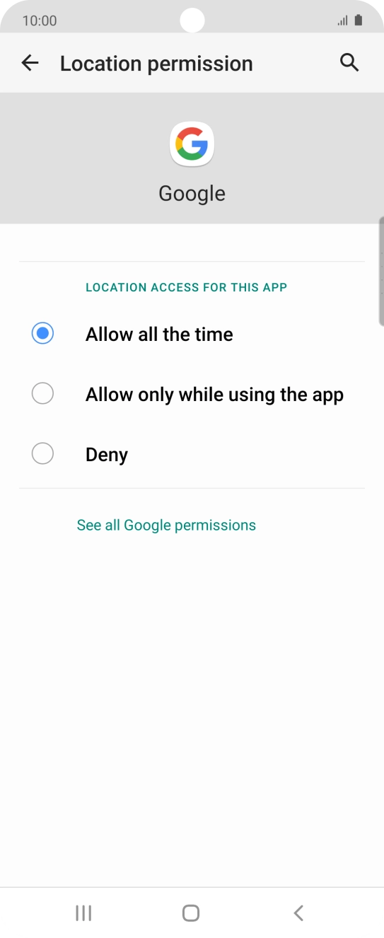 Press the required setting. Press the required setting.
