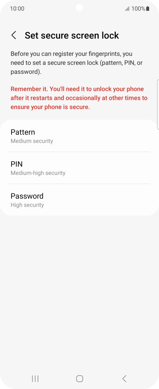 Press the required phone lock code and follow the instructions on the screen to create an additional phone lock code.