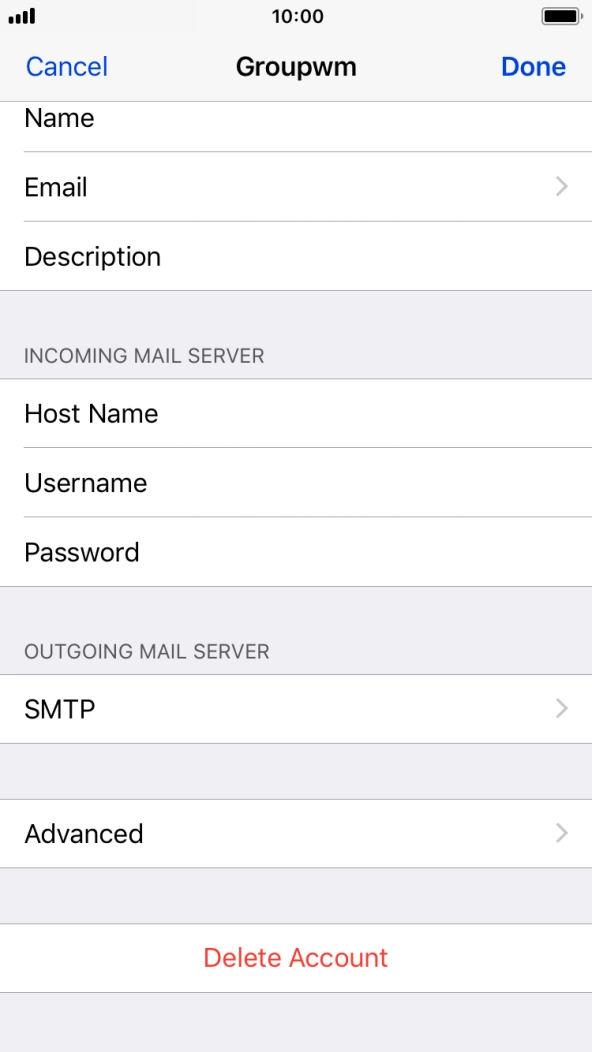Press SMTP. Press SMTP.