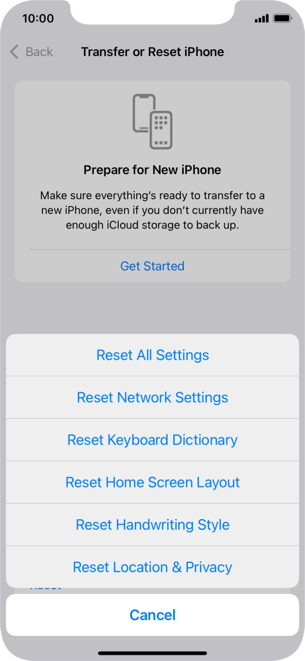 Press Reset All Settings.