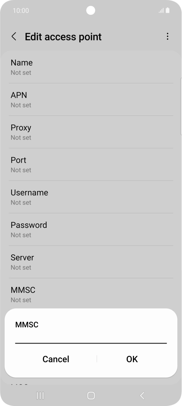 Key in http://mmsc.mms.o2.co.uk:8002 and press OK. Key in http://mmsc.mms.o2.co.uk:8002 and press OK.