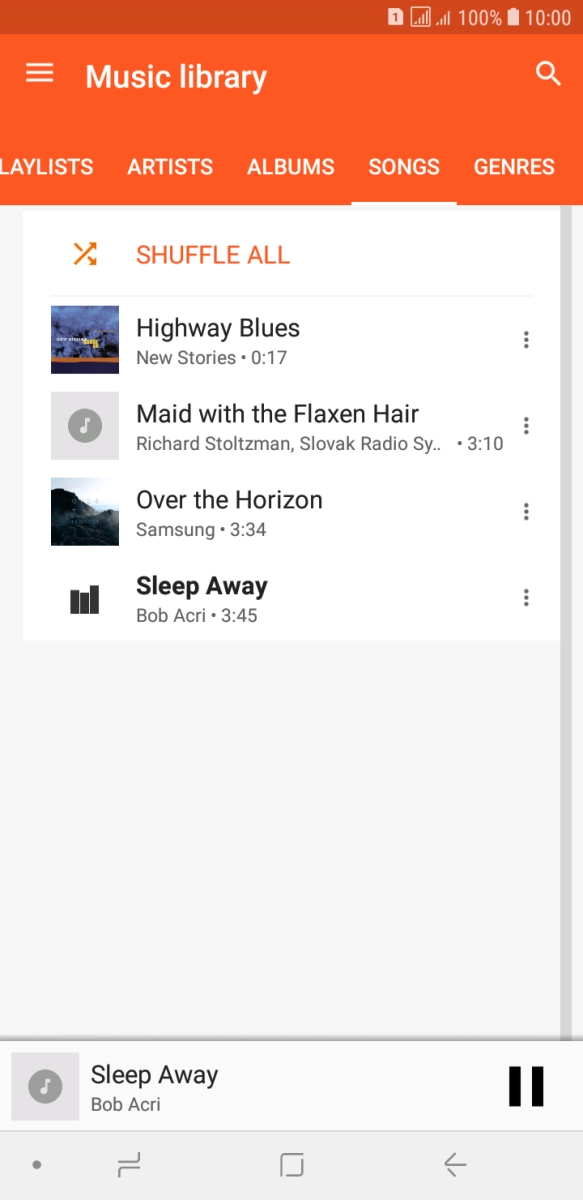 Press the song title at the bottom of the screen. Press the song title at the bottom of the screen.