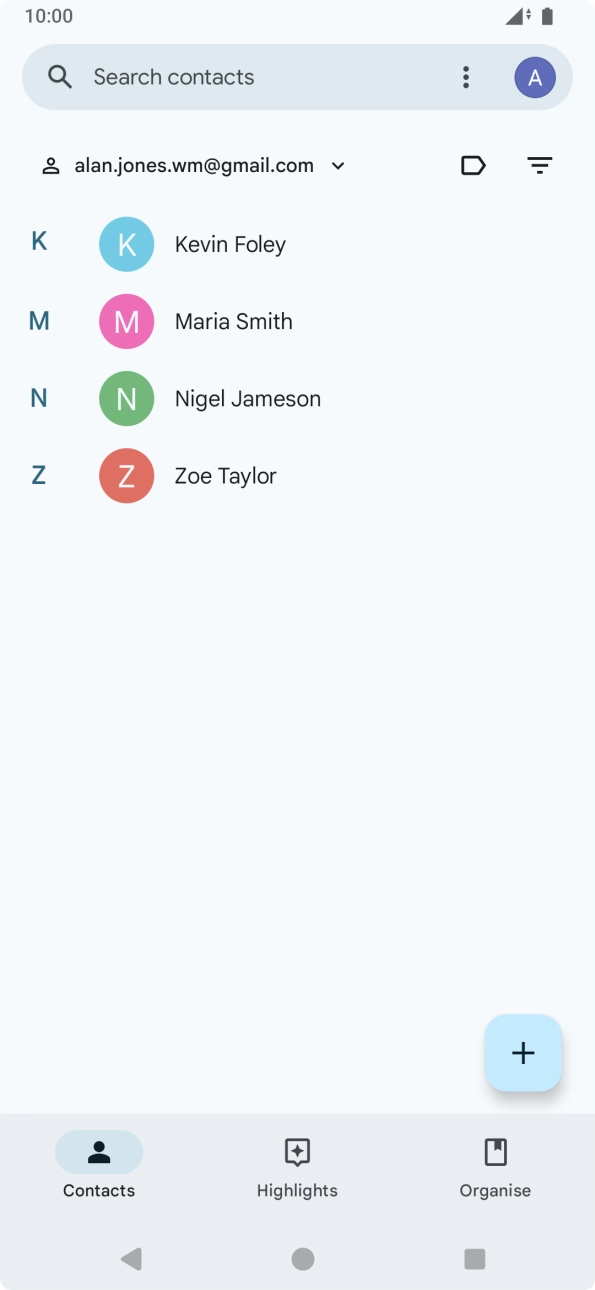 Press the new contact icon.