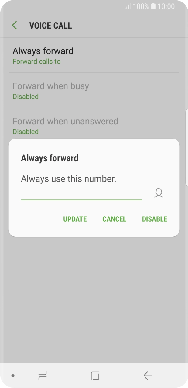 Press DISABLE.