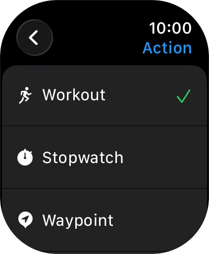 Press the required setting.