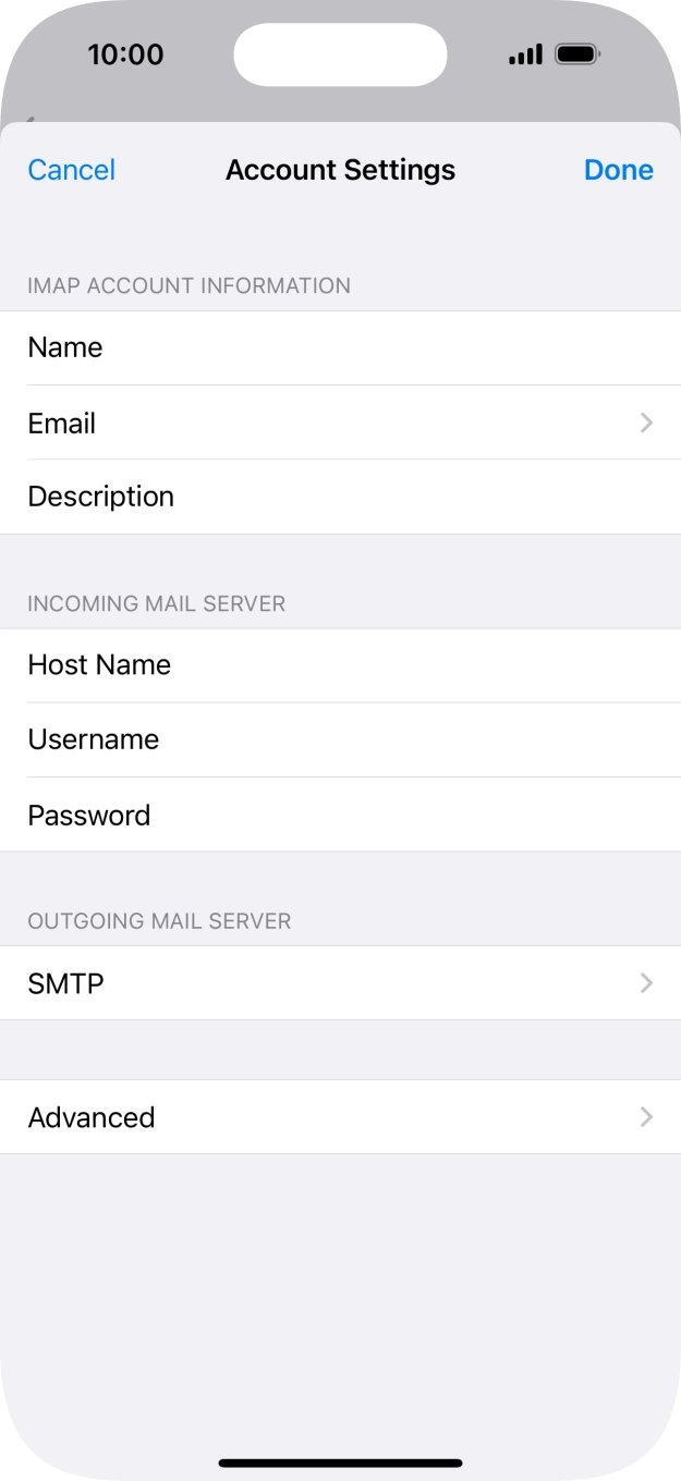 Press SMTP.