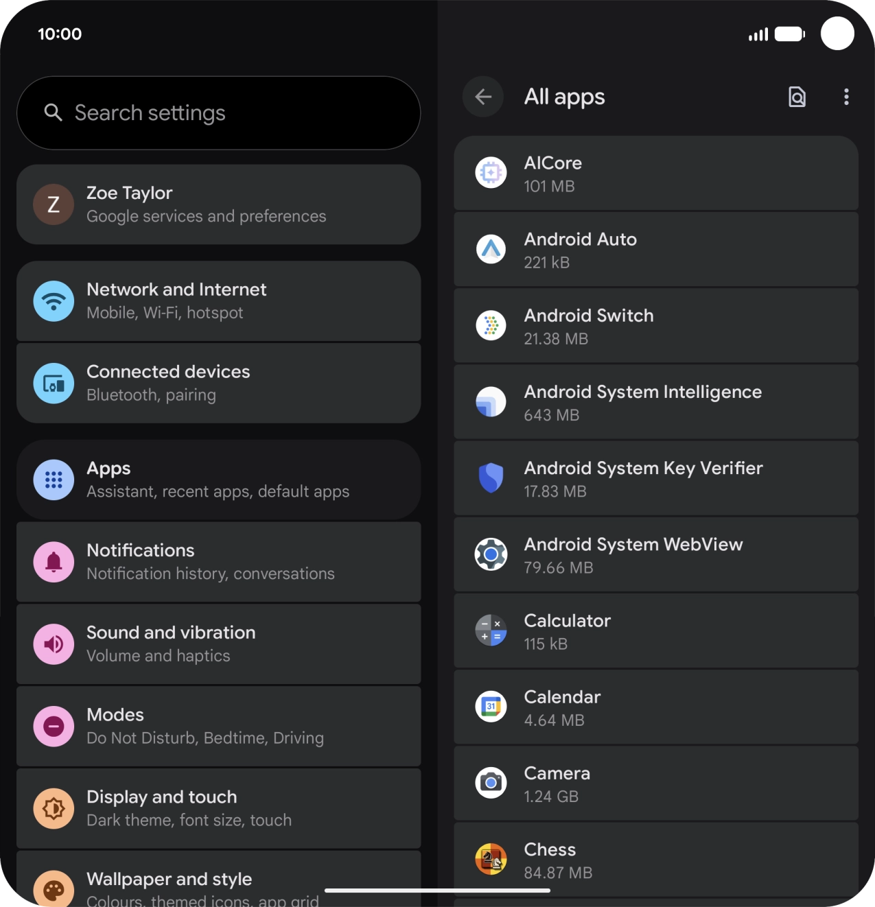 Press the required app.
