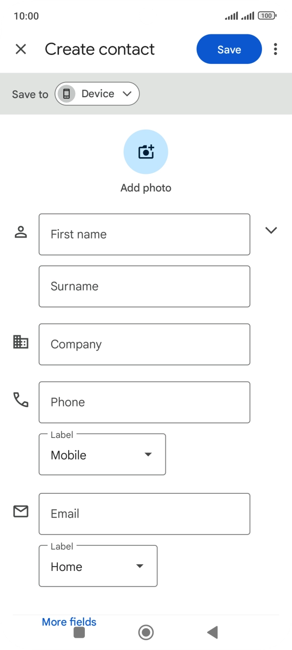 Press First name and key in the required first name.