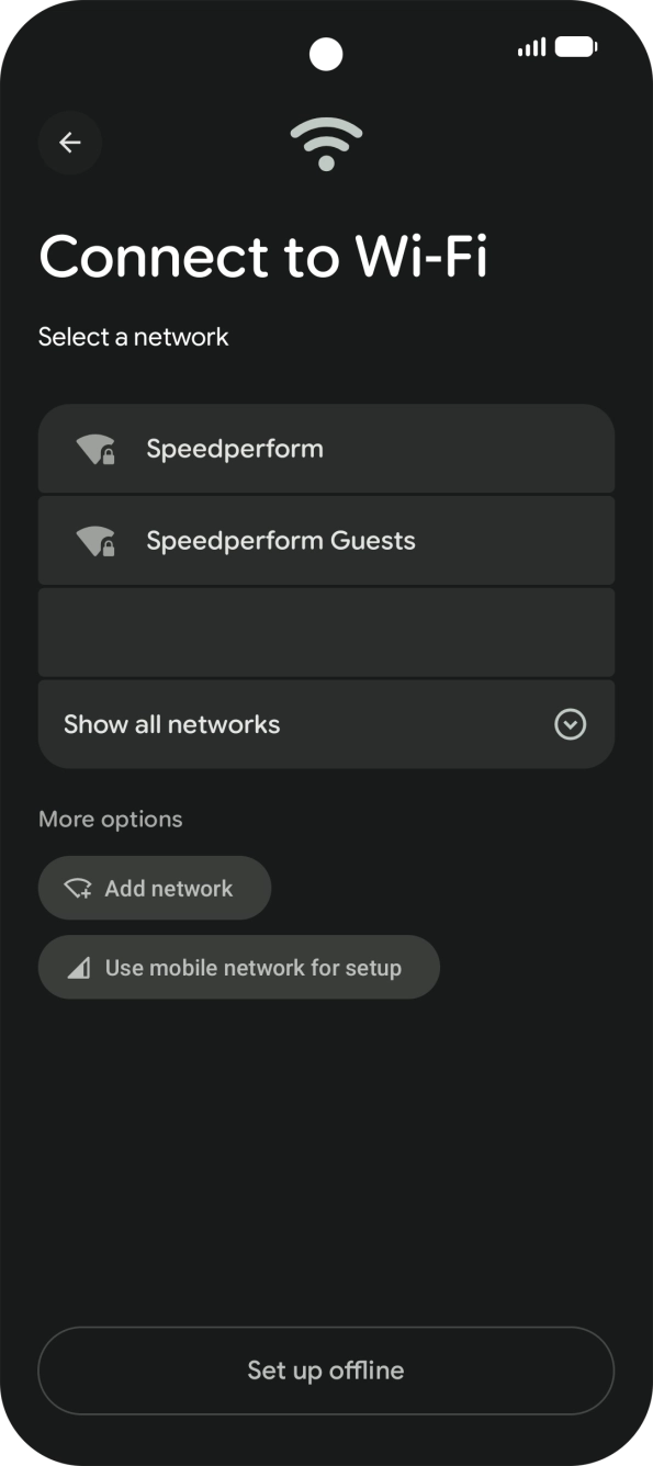 Press the required WiFi network. Press the required WiFi network.